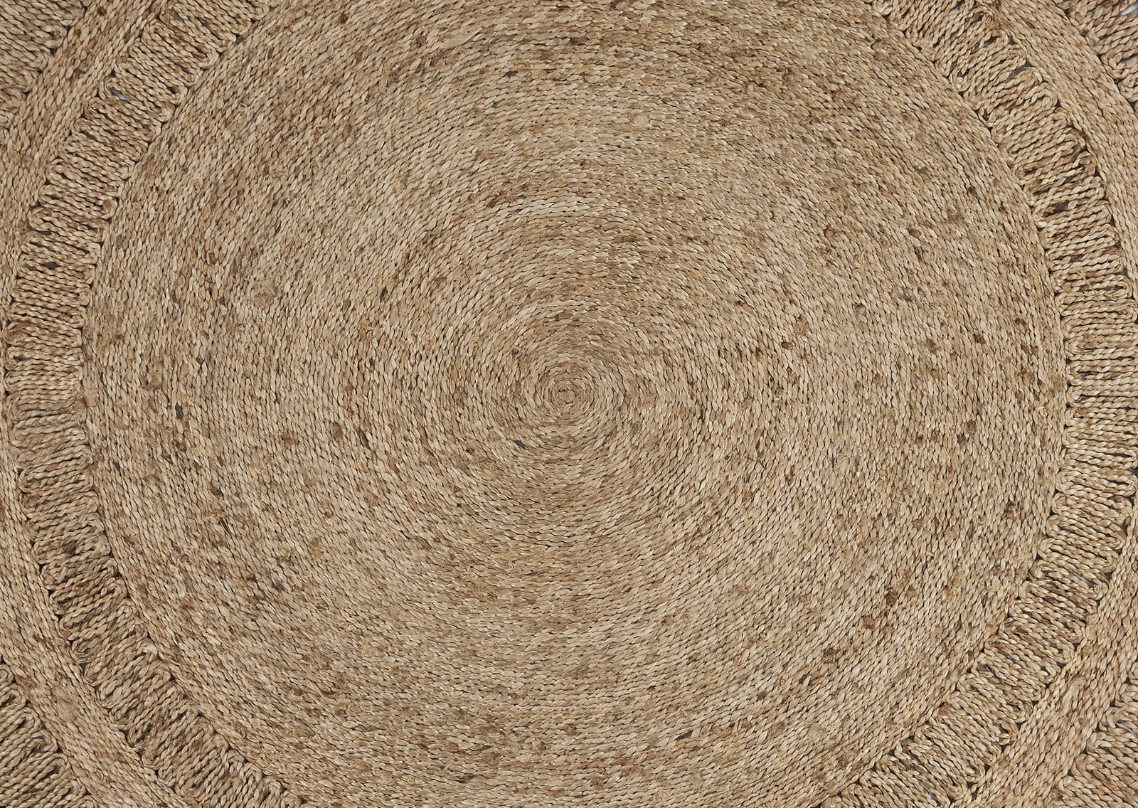 Harlow Hill Cora 6' Round Beige/Brown Striped Hand Braided Reversible Jute Indoor Area Rug