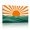 D, variant on XaaKee Solstice Horizon Art Prints Sunburst Wavy Landforms Mid-Century Canvas Wall Art Prints Inner Framed 18*12Inch