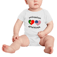thumbnail image 2 of Portugalian American Flag Two Hearts Baby Romper Bodysuit For Boy Girl (White, 12-18 Months), 2 of 5