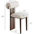 thumbnail image 5 of Fully Assembled PU Leather Dining Chairs Set of 2, Modern Kitchen Chairs with Solid Wood Legs, Armless Side Chairs Single Leisure Chairs Makeup Chairs for Kitchen Living Dining Room, 5 of 6