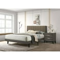 thumbnail image 2 of Acme Valdemar Queen Bed Brown Fabric & Weathered Gray, 2 of 2