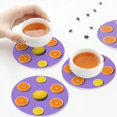 thumbnail image 4 of Drink Coasters, Yellow Lemon And Orange -PVC Leather Coasters Sets of 4 for Tabletop Protection - Bar Accessories, Coasters for Drinks Cup Aesthetic Coasters Home Office Decor Round Shape, 4 of 5