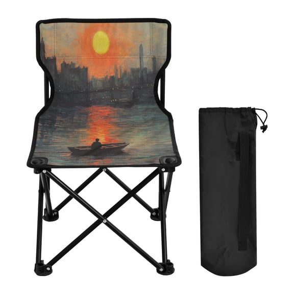 WOBOGO A Small Boat Camping Chair Convenient Four Corner Backrest Folding Stool Can Hold Up to 220lbs