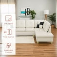 thumbnail image 3 of Homeora 2-Piece Piece Couch Living Room,Faux Leather Sofa Set,Faux Leather Sofa Set,L-Shaped Sectional Sofa,Right Facing Chaise Couch Living Room,White, 3 of 6