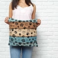 thumbnail image 2 of Light Blue Brown Pillow Covers 20x20 Inch Decorative Throw Pillow Cover, Rustic Farmhouse Dog Paw Vintage Sofa Pillowcases Accent Cushion Case Home Decor Bedroom Living Room, 2 of 6