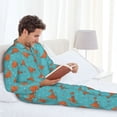 thumbnail image 6 of Salouo Funny Chicken Print Button-Front Long Sleeve Pajama Set for Men, Soft 2Pjs Men's Long Sleeve Sleepwear-Medium, 6 of 7