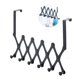 thumbnail image 4 of Bewildely Puerta trasera de acero inoxidable, 6 ganchos, soporte telescópico negro, organizador de toallas para ropa, dormitorio, baño, sala de Almacenamiento y organización del hogar, 4 of 6