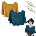 thumbnail image 2 of LEKODE Crochet Shawl for Dress Lightweight Shawl Lady Scarf Woman Scarf Poncho for Women Womens Ponchos A One Size, 2 of 9