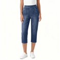 thumbnail image 5 of uublik Pants Capris for Women Stretchy Stretchy Pants Pull On Jeggings High Waisted Denim Leggings Casual Pants with Pockets, Dark Blue, 5 of 6