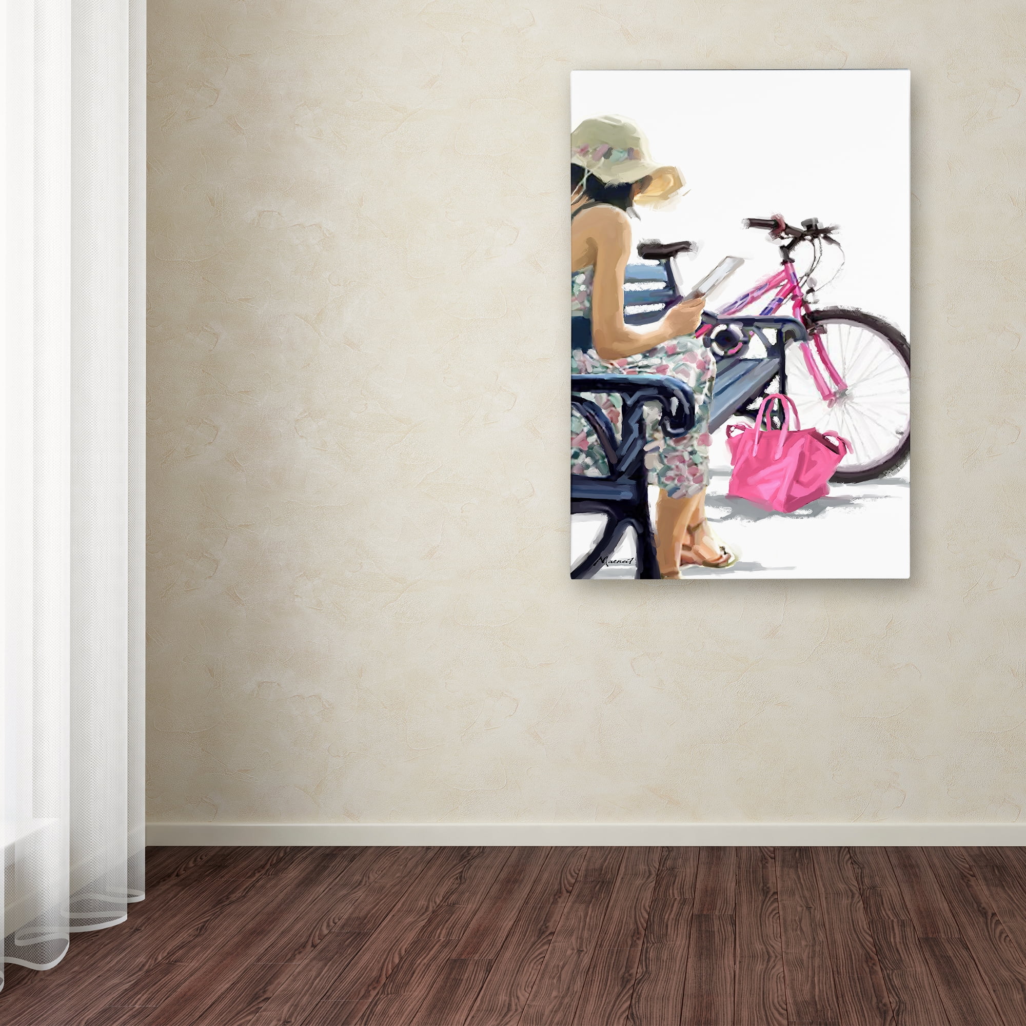 Trademark Fine Art 'Woman on iPad' Canvas Art by The Macneil Studio