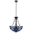 thumbnail image 4 of Radiance Goods Victorian Tiffany-Style Dark Bronze 2 Light Inverted Ceiling Pendant 18" Wide, 4 of 5