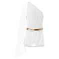thumbnail image 3 of iiniim Adult Mens Halloween Cosplay Short Toga Ancient Roman Greek God Costume Jumpsuit with Slit Skirt A White M, 3 of 7