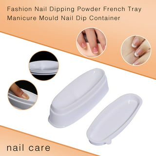 Tray System with Spoon, Nail Dip Container Portable Dip Powder Storage Box  with Soft Nail Dip Powder Brush, For Manicure and Makeup Tools Essential  for Manicure Techniques, Nail Dip Tray Made of