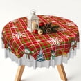 thumbnail image 6 of Winter Snowman Christmas Round Tablecloth,60 Inch,Washable Table Cover for Holiday Dining Kitchen Decor, 6 of 6