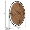 thumbnail image 6 of Evelyn Brown Herringbone Wood Round Wall Clock, 6 of 6