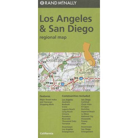 Rand mcnally los angeles & san diego, california regional map - folded map: (Best Places To Write In Los Angeles)
