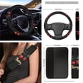 thumbnail image 3 of Yuyamidu Cherry Car Seat Cover Set 12 PCS Auto Bucket Seat Covers for Women Steering Wheel Cover Seat Belt Pad Armrest Cover Garbage Bin Air Vent Pocket Rearview Mirror Cover Coaster Keychain, 3 of 6