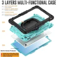 thumbnail image 5 of Case for Lenovo Tab 10.1 inch 2025 Model TB311FU TB311XU with Screen Preotector Pencil Holder Shockproof Rugged Cover with Kickstand Hand Strap Shoulder Strap, 5 of 7
