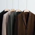 thumbnail image 4 of Chaqueta de traje de lana gruesa de invierno, traje casual para hombre, estilo coreano, traje pequeño retro de moda, top atractivo con volantes, 4 of 6
