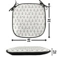thumbnail image 4 of Anchor Chair Seating Cushion Set of 6, Anchors and Colored Hearts Sailor Holiday Escape Seaside Explore Life, Seat Pads for Office with Anti-slip Backing, 16"x16", Eggshell Charcoal Grey, by Ambesonne, 4 of 7