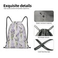 thumbnail image 5 of Drawstring Backpack - Lavender Flowers Bow Tie Splash Proof Small Drawstring Gym Bag for Women Men, Cinch Sports String Bag Backpack for Travel Swimming Beach, 5 of 8