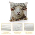 thumbnail image 4 of Patifu Throw Pillow Covers Watercolor Cute Farm Animal Sheep Wear Leopard Print Hat Design Cushion Case Farmhouse Decorative Square Pillowcase (Leopard Print) 18x18in, 4 of 5