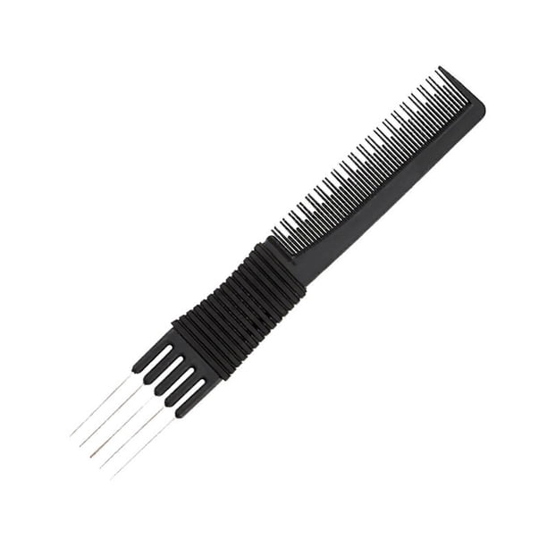 Hair Lift Combs with Metal Prongs for Women Girls Salon Teasing Back Combs in Black with Metal Lift Hairstyle Comb