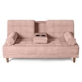 thumbnail image 2 of Sofá Cama Makora Zambroni Con Memory Foam, Color Palo De Rosa, Velvet Respaldo Reclinable De 3 posiciones., 2 of 10
