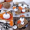 thumbnail image 2 of 12PCS Black & White Buffalo Check Fabric Pumpkins - Small Foam Pumpkins Set for Farmhouse Fall Decor, Thanksgiving Table Centerpiece, Halloween & Rustic Home Decoration, 2 of 8