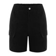 thumbnail image 4 of ZRBYWB Womens Shorts Women Summer Shorts Solid Color Pocket Cargo Pants Casual High Waist Hot Pants Comfort, 4 of 9