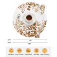 thumbnail image 6 of 13 Inch Round Placemats Set of 6, Brown Yellow Eucalyptus Leaves Non Slip Heat Insulation PP Table Mats, Watercolor Spring Summer Botanical Washable Place Mats for Kitchen Dining Party Table Decor, 6 of 7