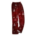 thumbnail image 4 of Women's Casual Fashion Christmas Pajama Pants, Long Sleepwear Trousers for Sports and Home Use, Comfortable and Soft Material for Nightwear and Lounging,Deep Red,XL, 4 of 6