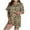 03 Khaki3, variant on Fewfanhot Lounge Sets for Women Button-Down Soft Knit Sleepwear Loungewear Short Sleeved Top Shorts Home Wear Pajama Set
