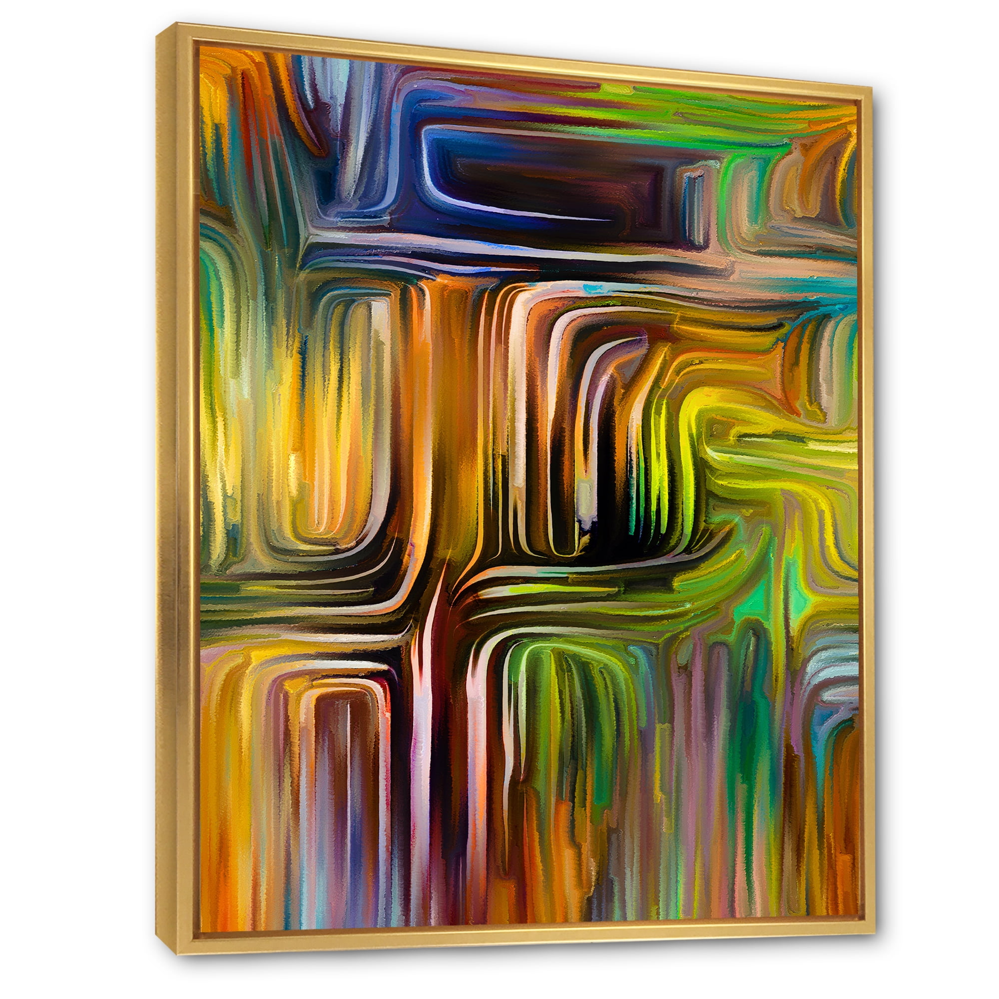 Designart 'Colour Spiral Fusion I' Modern Framed Canvas Wall Art Print