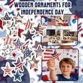 thumbnail image 3 of 4th of July Decorations Wooden Stars, Patriotic Memorial Day Star Tiered Tray Decor Set of 3, Fourth of July Red White Blue Decoration for Home Office Table Shelf (Flag Hollow), 3 of 8