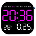 YLLSF LED Wall Clock With Remote Control Display Temperature Room