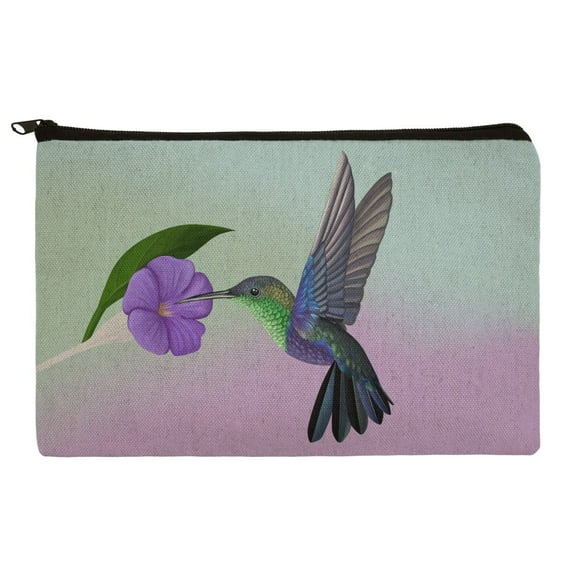Hummingbird Crowned Woodnymph Purple Violet Makeup Cosmetic Bag Organizer Pouch