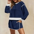 thumbnail image 4 of 2 Piece Sweatsuits for Womens Skirt Set Long Sleeve Sweatshirts Skirted Skorts Tennis Casual Matching Set Tracksuit, M, 4 of 6