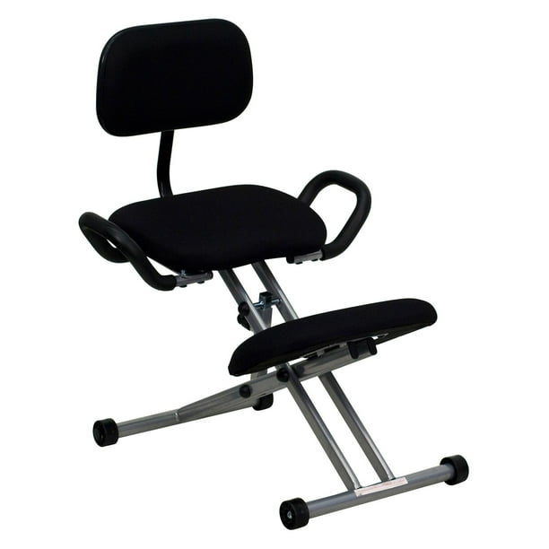 Kneeling Chair With Back, Black