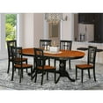thumbnail image 2 of East West Furniture Plainville 7-piece Table and Dining Chairs in Black/Cherry, 2 of 6