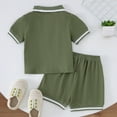 thumbnail image 5 of Baby Boy's Clothing Toddler Boy Clothes Set Kids Summer Cotton Button Short-sleeved Casual 6M 12M 18M 24M 3T 4T Tank Tops And Shorts With Pockets Outfits Suit 2PCS, 5 of 7