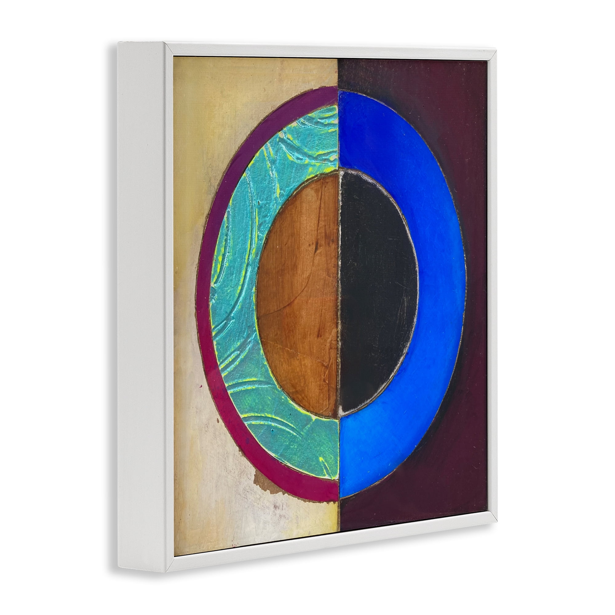 Stupell Industries Nautical Split Circle White Framed Giclee Art, design by Matthew Finger