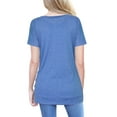 thumbnail image 3 of TEMOFON Women's Casual Tops Summer Short Sleeve Round Neck Loose Tunic Cute T Shirt Blouse Tops Blue, 3 of 5