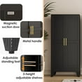 thumbnail image 5 of EROSOEI Sturdy Metal Kitchen Food Pantry Storage Cabinet with 2 Doors and 3 Adjustable Shelves, 5 of 7