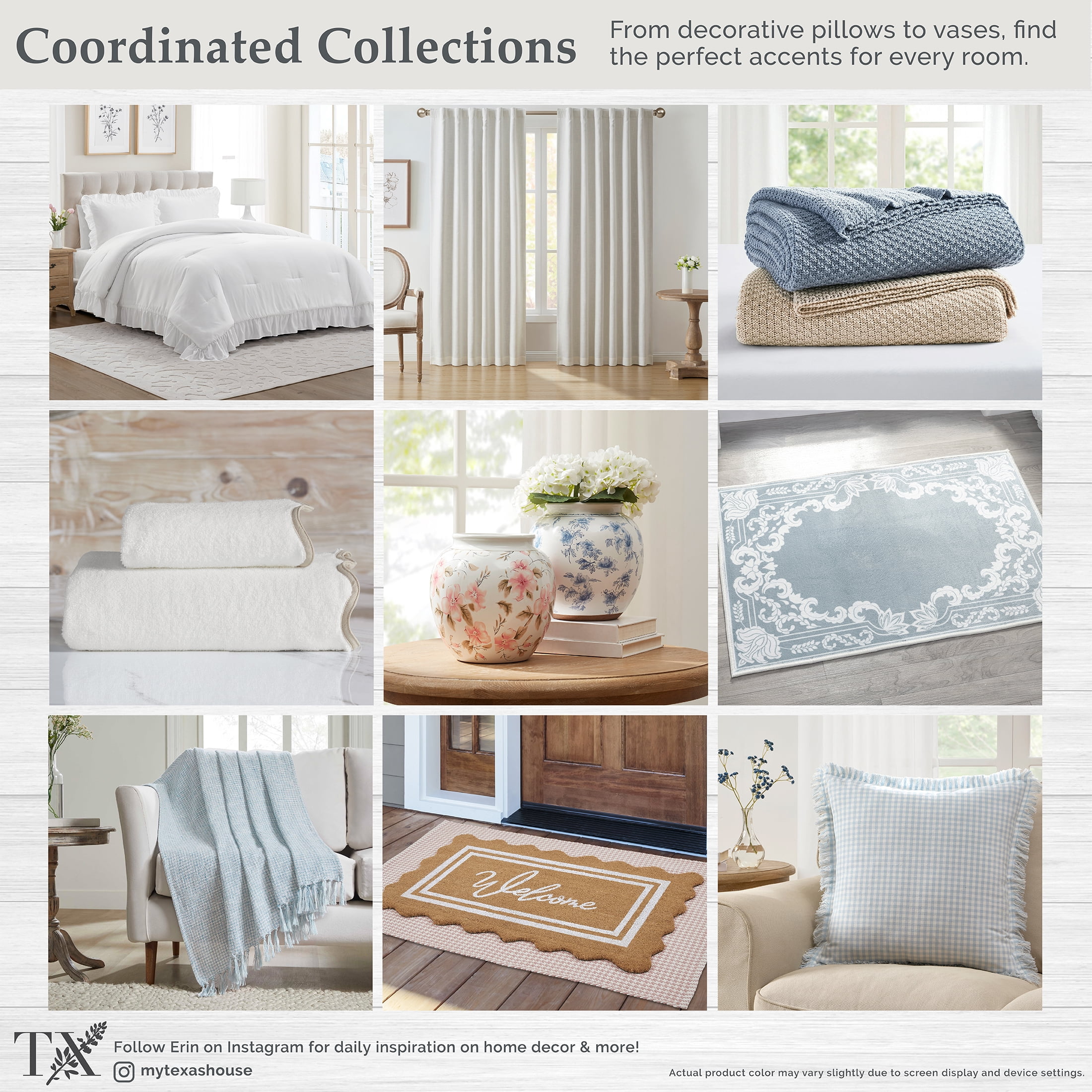 My Texas House Full/Queen Comforter Set, All-Season, 3-Piece, White Ruffle