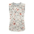 thumbnail image 5 of Levmjia Womens Tank Tops Printed Sleeveless Round Neck Blouse Casual Pullover Tops Comfortable Polyester Stretch Fit Fashion Basic Tee Daily Wear Spring Summer, 5 of 6