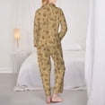 thumbnail image 6 of Goofa Brown Flowers Printed Women’s 2 Piece Pajama Set Super,Pajamas Women's Long Sleeve Sleepwear Soft Button Down Loungewear Pjs Lounge Set Nightwear-Large, 6 of 9
