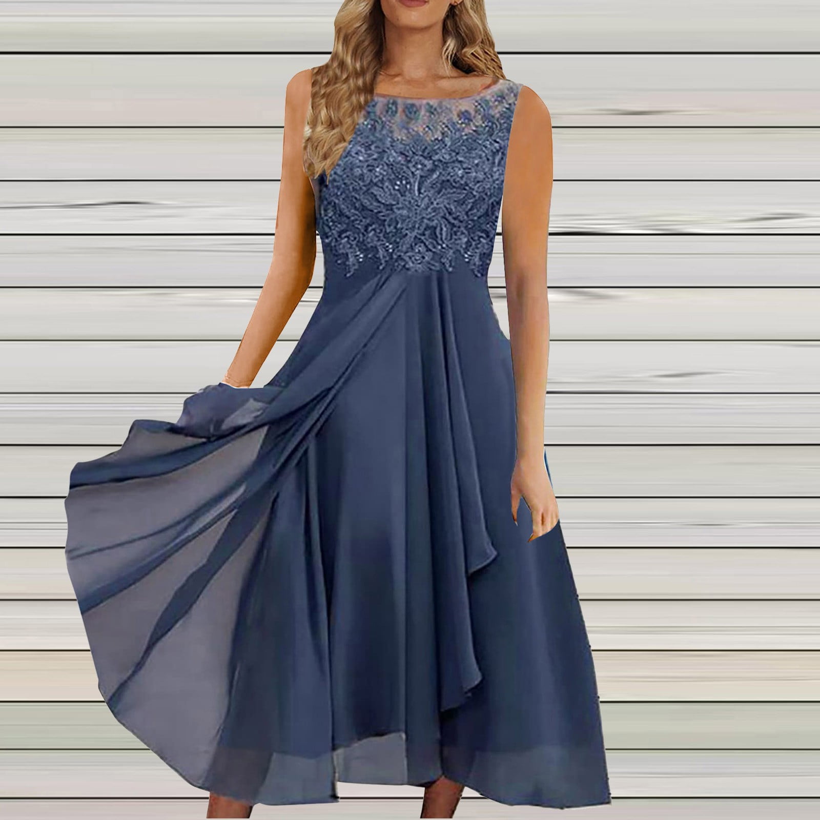 dark blue lace gown