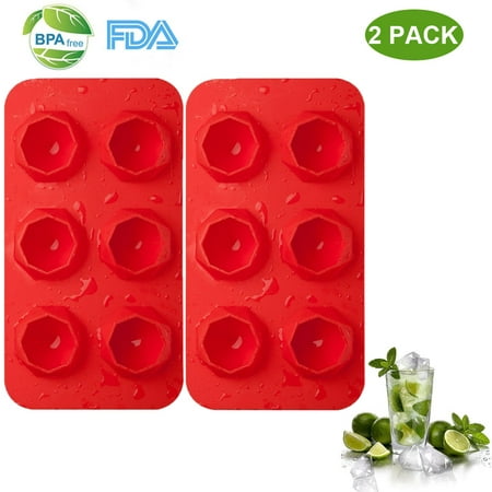 Ice Cube Trays Set of 2 Easy Release, Stackable, Compact, Odorless, BPA-Free Ice Molding Trays For Whiskey, Cold Drinks, Cocktails & Juices
