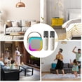 thumbnail image 4 of Portable Karaoke Machine, Wireless Speaker with Microphone for Home & Outdoor White double wheat, 4 of 5
